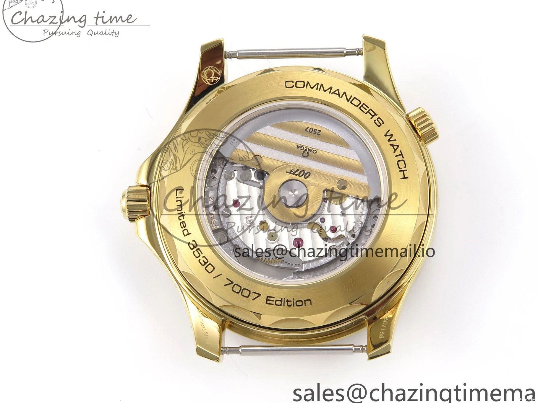 0408 Seamaster 300m Diver YG OMF 1:1 Best Edition Blue Orange Ceramic White Dial on Blue Nato Strap A Colorful 7704